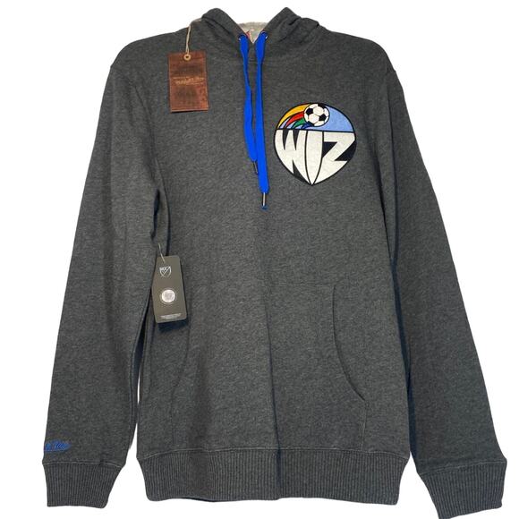 Mitchell & Ness MLS Kansas Wizards Gray Blue Hoodie Unisex sz S - Picture 1 of 9
